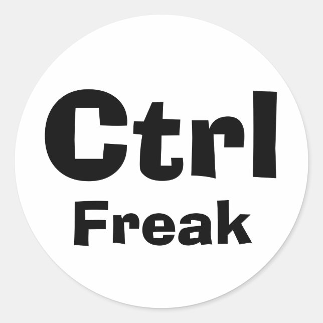 Control Freak Classic Round Sticker (Front)