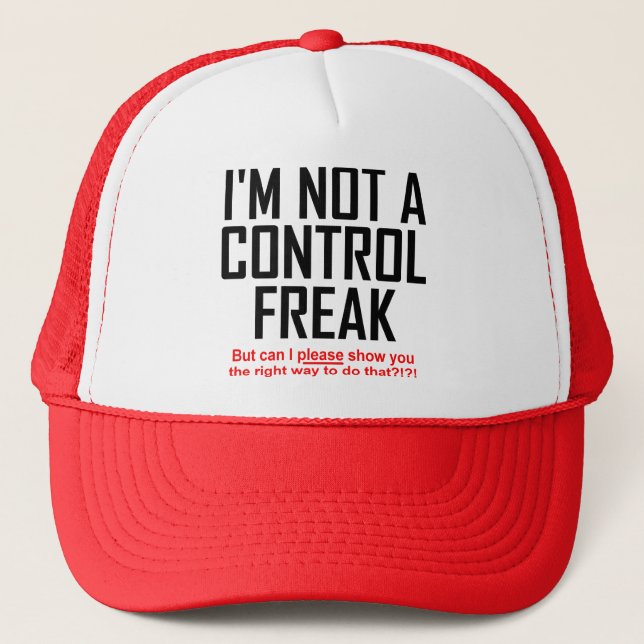 Control Freak Funny Ball Cap Hat (Front)