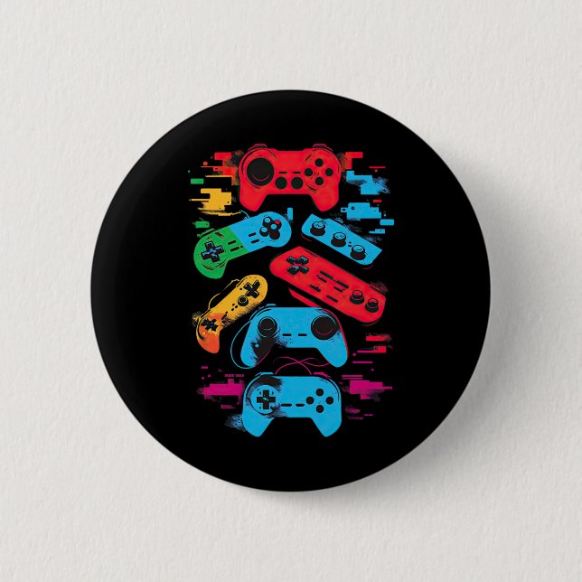 Control Gamer Video Game Controller 18  6 Cm Round Badge (Front)