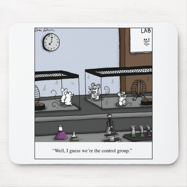 Control Group Lab Mice Cartoon Mouse Mat (Front)
