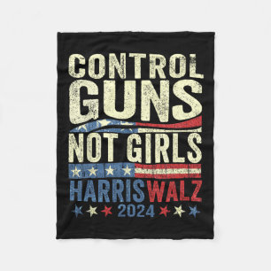 Control Guns Not Girls Womens Rights Harris-waltz Fleece Blanket