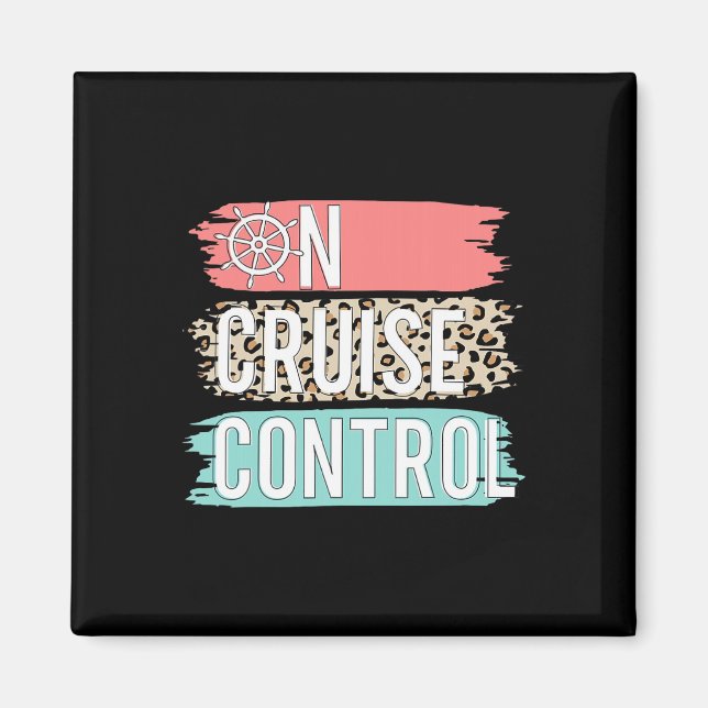 Control On Cruise Leopard Funny Summer Vacation Fa Magnet (Front)