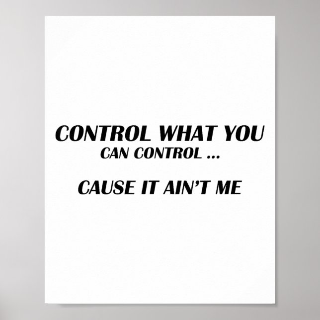 Control What You Can Control Cause It Ain't Me Fun Poster (Front)