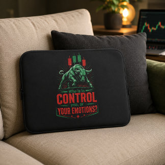 Control Your Emotions Bull Trading Mindset Design Laptop Sleeve