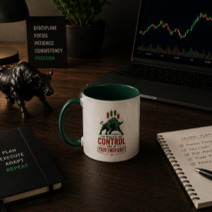 Control Your Emotions Bull Trading Mindset Design Mug
