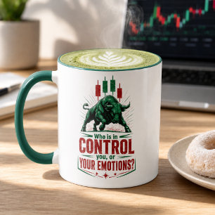 Control Your Emotions Bull Trading Mindset Design Mug
