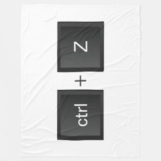 Control-Z ctrl+Z "UNDO" Fun Black PC Keyboard  Fleece Blanket