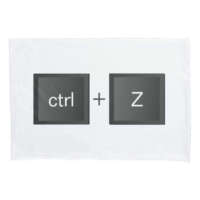 Control-Z ctrl+Z "UNDO" Fun Black PC Keyboard  Pillowcase (Front)