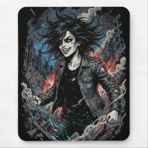 Controlled Chaos Punk Girl Urban Grunge Rebel Ar Mouse Mat
