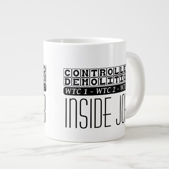 Controlled Demolition WTC Building 7 Inside Job Large Coffee Mug (Front Right)