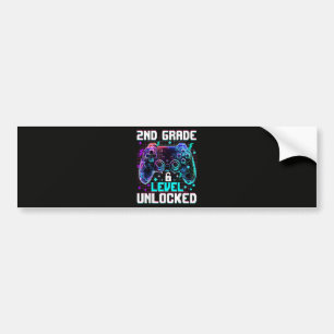 Controller 2nd Grade Level Unlocked First Day Bumper Sticker