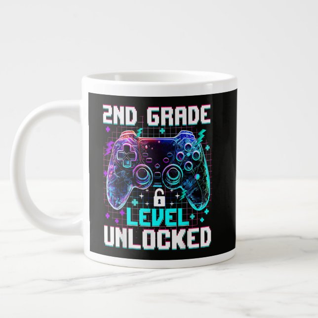 Controller 2nd Grade Level Unlocked First Day  Large Coffee Mug (Left)
