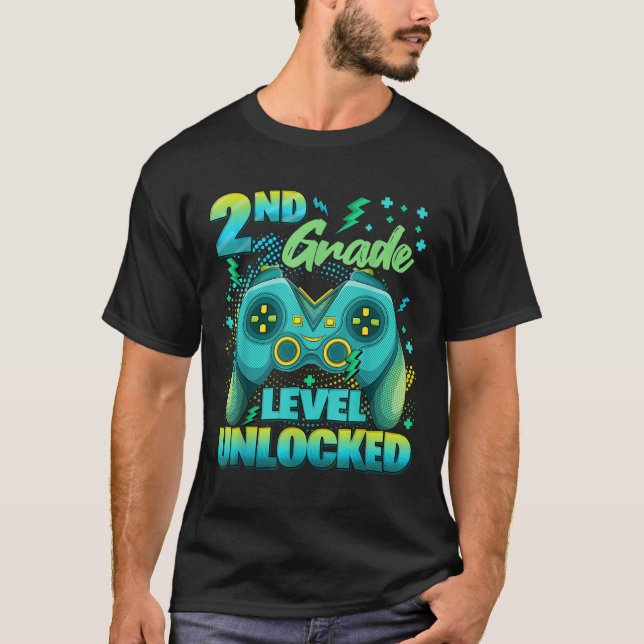 Controller 2nd Grade Level Unlocked First Day Of S T-Shirt (Front)