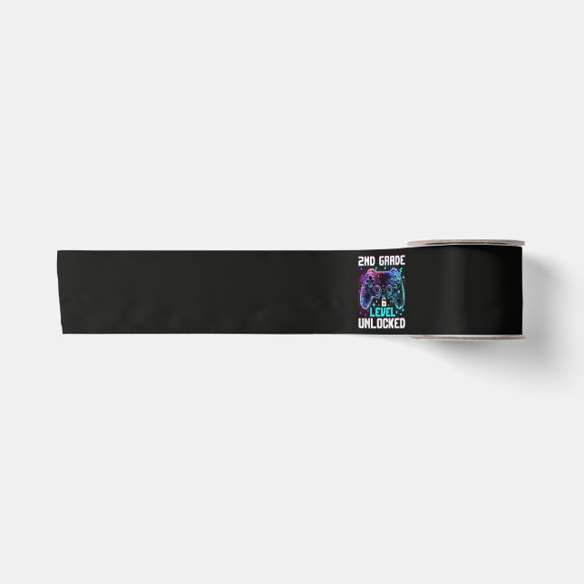 Controller 2nd Grade Level Unlocked First Day  Satin Ribbon (Front)
