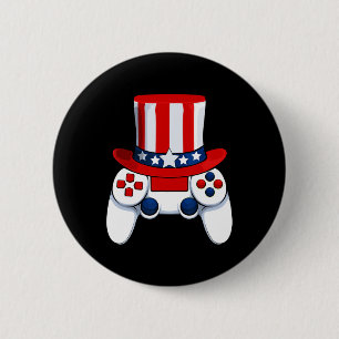Controller American Hat 4th Of July Usa 6 Cm Round Badge
