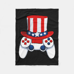 Controller American Hat 4th Of July Usa Fleece Blanket