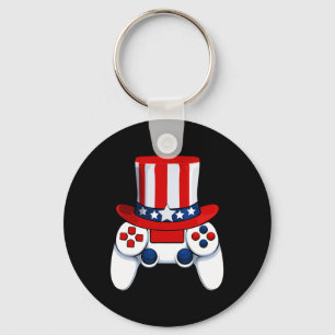 Controller American Hat 4th Of July Usa Key Ring