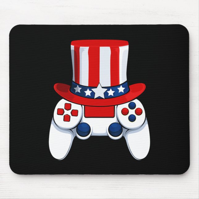 Controller American Hat 4th Of July Usa  Mouse Mat (Front)
