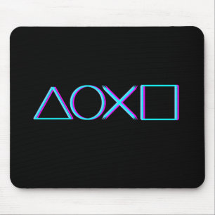 Controller Buttons Neon Glitch Art Gamer Mouse Mat