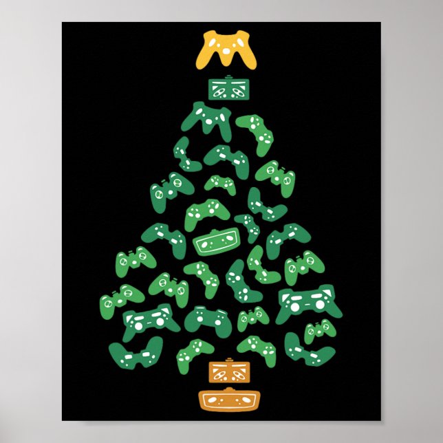 Controller Christmas Tree Pajama Cool Xmas Gaming  Poster (Front)