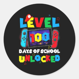 Controller Game Gifts Level 100 Days Of School Unl Classic Round Sticker