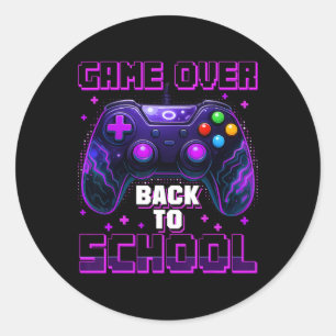 Controller Game Over Back To School First Day Of S Classic Round Sticker