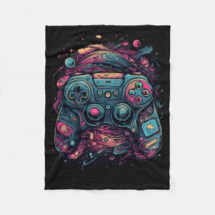 Controller Gaming Rave Gamer Nerd Abstract Pc Game Fleece Blanket