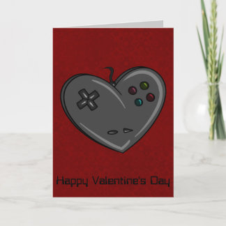 Controller Heart Gamer Valentine Holiday Card