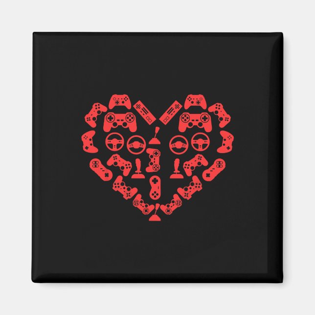 Controller Heart Valentines Day Cool Gaming Gamer  Magnet (Front)