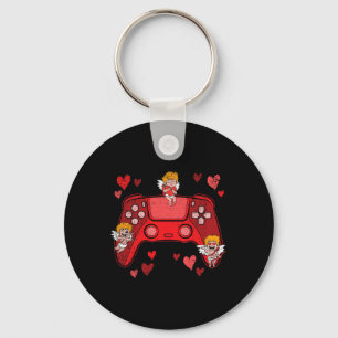 Controller Heart Valentines Day Cute Gaming Gamer Key Ring