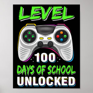Controller Level 100 Days Of School Unlocked Boys  Poster