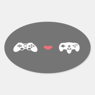 Controller Love Oval Sticker
