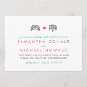 Controller Love Rehearsal Dinner Invitation