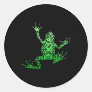 Controller Men Boys Kids Teens - Video Gamer Frog  Classic Round Sticker