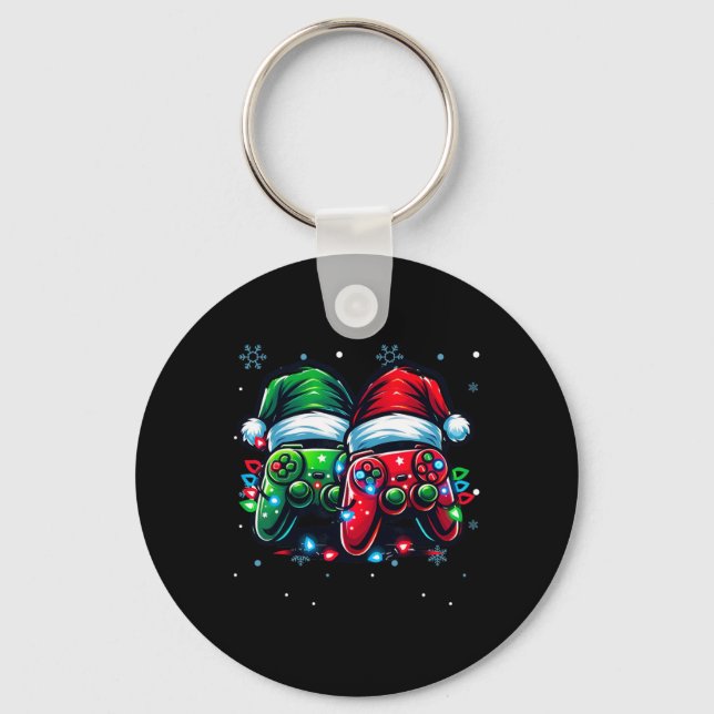 Controller Santa Hat Christmas Gaming X-mas Gamer  Key Ring (Front)
