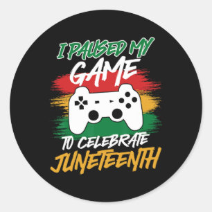 Controller Video Games Console Paused My Game June Classic Round Sticker