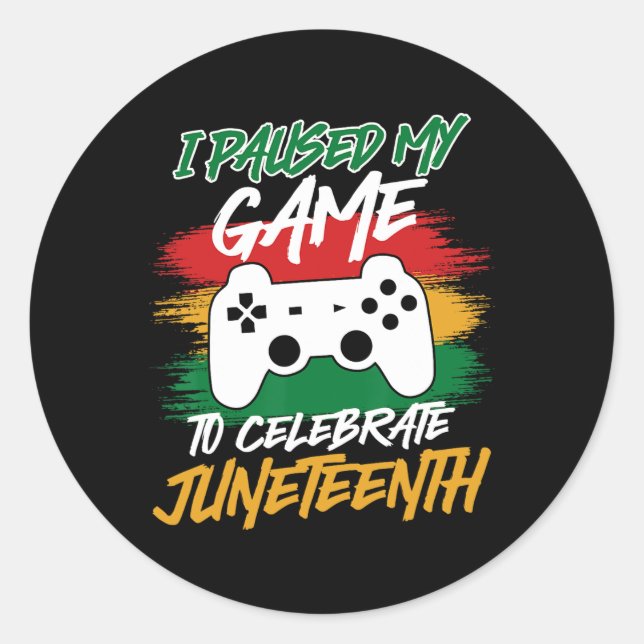 Controller Video Games Console Paused My Game June Classic Round Sticker (Front)
