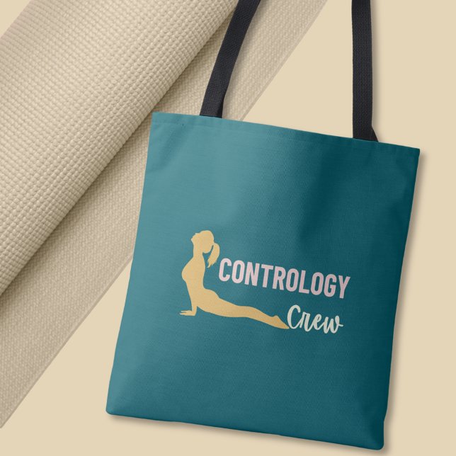 Contrology Crew Pilates Yoga Fitness Pose Tote Bag (Contrology Crew Pilates Quote Yoga Fitness Tote Bag)