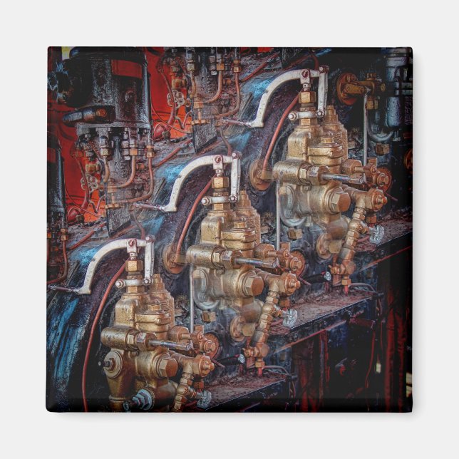 Controls of a steam locomotive engine magnet (Front)