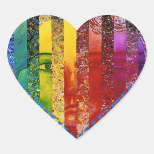 Conundrum I – Abstract Rainbow Woman Goddess Heart Sticker
