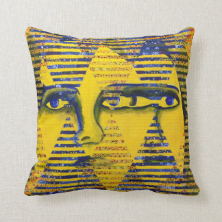 Conundrum II – Golden & Sapphire Goddess Cushion