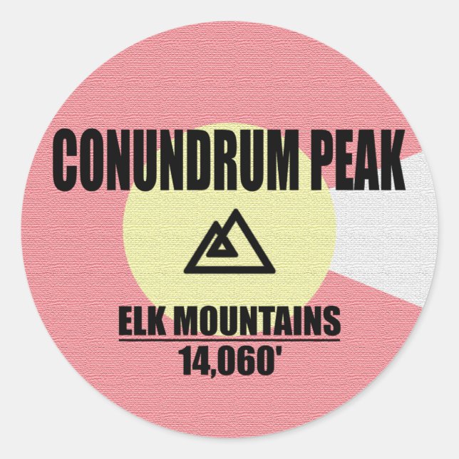 Conundrum Peak Classic Round Sticker (Front)