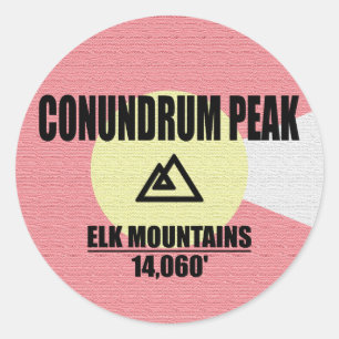 Conundrum Peak Classic Round Sticker