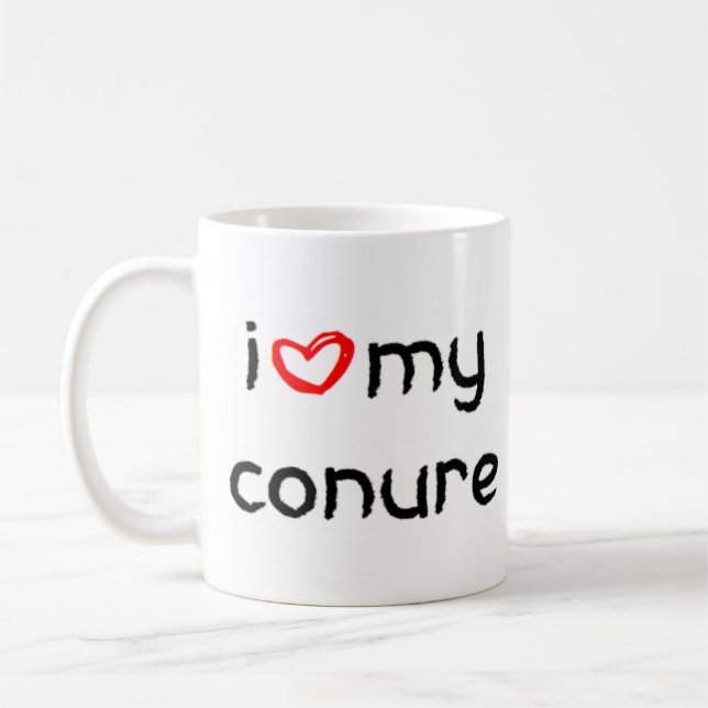 conure heart coffee mug (Left)
