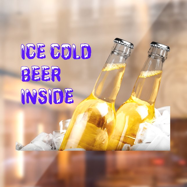 Convenience Store Ice Cold Beer Inside Window Cling (Sheet 2)