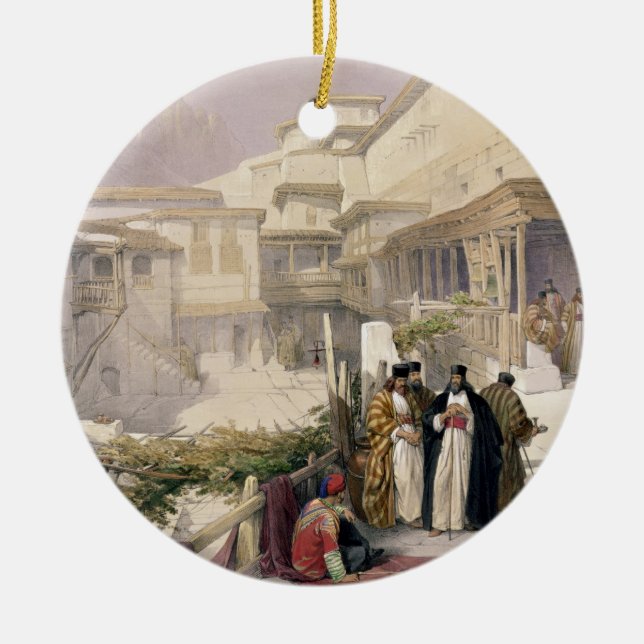 Convent of St. Catherine, Mount Sinai, February 17 Ceramic Tree Decoration (Front)
