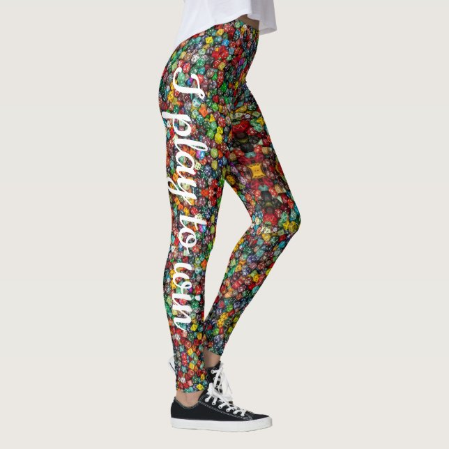 Convention Gaming Dice Comfortable "play to win" Leggings (Right)