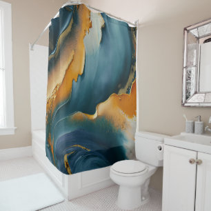 Convergence – Abstract Fields Of Motion And Gold Shower Curtain