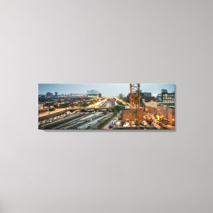 Converging Chicago Highways Panaramic Canvas Print