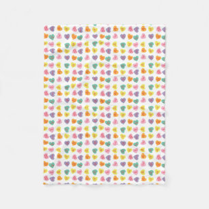 Conversation Candy Hearts Fleece Blanket